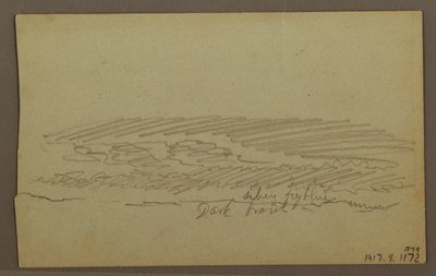 Desenho, Estudo do céu, cumes de montanha, arco-íris, década de 1860 de Frederic Edwin Church