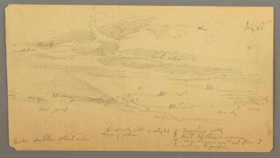 Desenho, Estudo do céu sobre o cume, julho de 1866 de Frederic Edwin Church