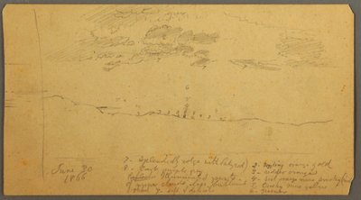Desenho, Estudo do céu sobre o cume, junho de 1882 de Frederic Edwin Church