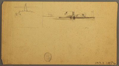 Desenho, Estudo do céu sobre o cume, junho de 1882 de Frederic Edwin Church