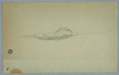 Desenho, Cume nevado de um vulcão, 1850-60 de Frederic Edwin Church