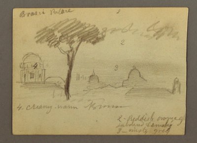 Desenho, Basílica de São Pedro e Cidade do Vaticano (vista do Norte), Roma, Itália, janeiro de 1869 de Frederic Edwin Church