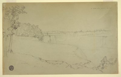 Desenho, Estudos. As Cataratas do Niágara, provavelmente 1856 de Frederic Edwin Church