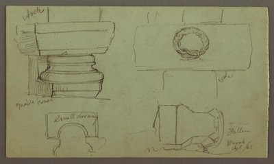 Desenho, Estudos dos Arcos e Base do Arco, abril de 1868 de Frederic Edwin Church