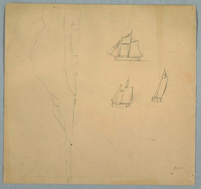 Desenho, Estudos de paisagens e navios, 1850-51 de Frederic Edwin Church