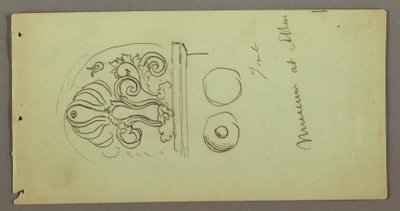 Desenho, Estudos de objectos do Museu de Atenas, possivelmente 1869 de Frederic Edwin Church