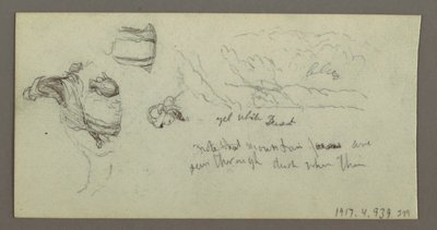 Desenho, Estudo das patas de camelo, possivelmente 1868 de Frederic Edwin Church
