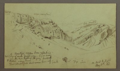 Desenho, Estudo de um lado de um vale, 4 de maio de 1868 de Frederic Edwin Church