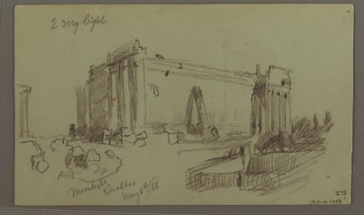 Desenho, Estudo das Ruínas do Templo, 8 de maio de 1868 de Frederic Edwin Church