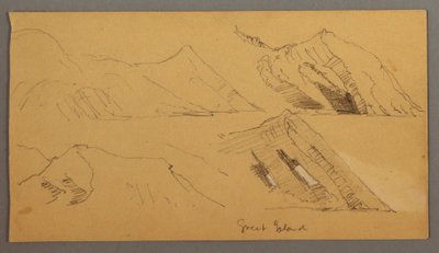 Desenho, Estudo de falésias rochosas, possivelmente 1859 de Frederic Edwin Church