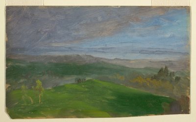 Desenho, Vista de verão, Vale do Hudson, Nova Iorque, 1870-80 de Frederic Edwin Church