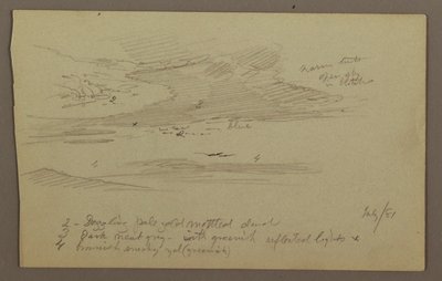Desenho, Cume e céu, julho de 1881 de Frederic Edwin Church