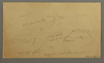 Desenho, Cume com grandes nuvens, possivelmente 1868 de Frederic Edwin Church