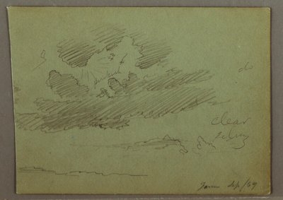 Desenho, Raio de sol por detrás das nuvens, setembro de 1869 de Frederic Edwin Church