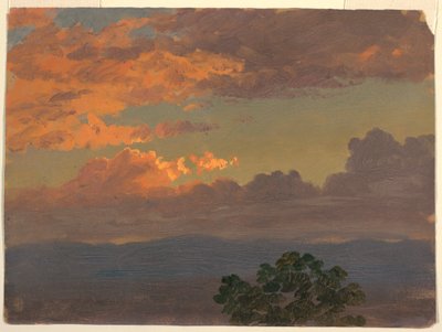 Desenho, Pôr do sol, 1865 de Frederic Edwin Church