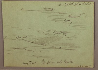 Desenho, pôr do sol, criança a comer, 22 de dezembro de 1870 de Frederic Edwin Church