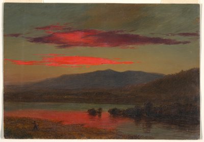 Desenho, Pôr do sol, Hudson, Nova Iorque, 25 de dezembro de 1873 de Frederic Edwin Church
