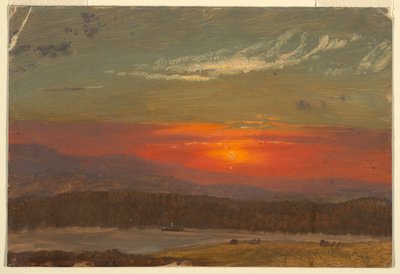 Desenho, Pôr do sol sobre as Catskills, 1870-80 de Frederic Edwin Church