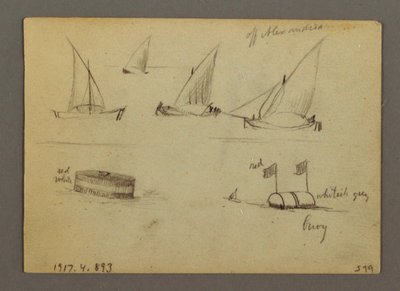 Desenho, pôr do sol sobre o mar, barco a vapor, possivelmente 1868 de Frederic Edwin Church