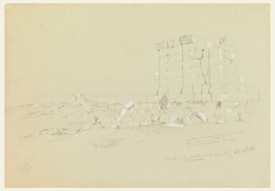 Desenho, Templo com Semua [atual as-Samu] ao longe, 17 de fevereiro de 1868 de Frederic Edwin Church