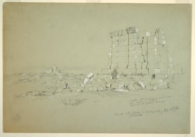 Desenho, Templo com Semua [atual as-Samu] ao longe, 17 de fevereiro de 1868 de Frederic Edwin Church