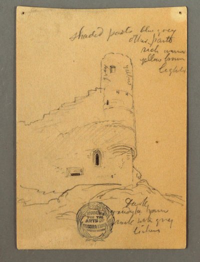 Desenho, Torre do Castelo, Sion, possivelmente 1868 de Frederic Edwin Church