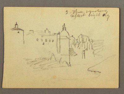 Desenho, Edifícios da cidade, possivelmente 1868-69 de Frederic Edwin Church