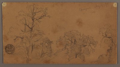 Desenho, copas das árvores, Niagara, 27 de agosto de 1856 de Frederic Edwin Church