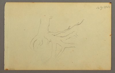 Desenho, Raízes de árvores, 1844 de Frederic Edwin Church