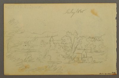 Desenho, Árvores, vaca, 1844 de Frederic Edwin Church