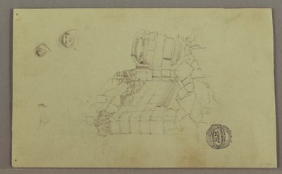 Desenho, Duas cabeças, Ruínas, possivelmente 1868 de Frederic Edwin Church