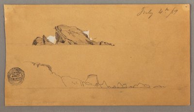 Desenho, Dois Icebergs, 4 de julho de 1859 de Frederic Edwin Church