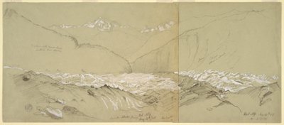 Desenho, Glaciar do Alto Aletsch com o Grande Fusshorn, 1868 de Frederic Edwin Church