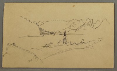 Desenho, Vale, Igreja, St. Gilgen Áustria, possivelmente 1868 de Frederic Edwin Church