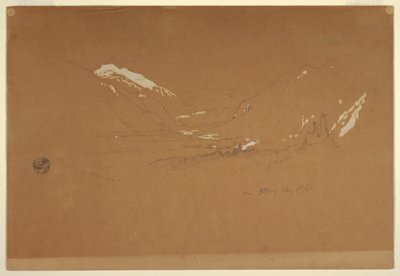 Desenho, Vale "perto de Golling", Áustria, 5 de agosto de 1868 de Frederic Edwin Church