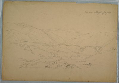 Desenho, Vale perto de Ibagué, Colômbia, julho de 1853 de Frederic Edwin Church