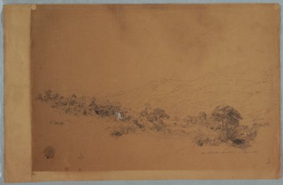 Desenho, Vale com a serração McAllisters, Colômbia, junho de 1853 de Frederic Edwin Church