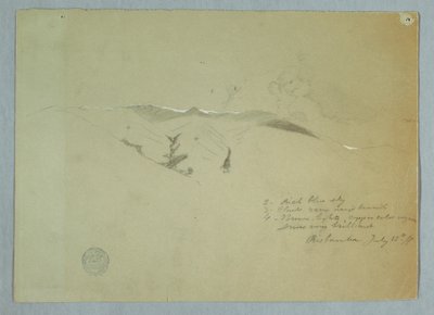 Desenho, Vales e cumes cobertos de neve, Riobamba, Equador, 13 de julho de 1857 de Frederic Edwin Church