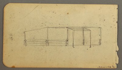 Desenho, Verso: diagrama da cabina, possivelmente 1878 de Frederic Edwin Church