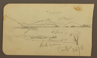 Desenho, Vista perto da margem do lago, Cuitzeo; Verso: vista perto do lago Ahore, Cuitzeo, fevereiro de 1885 de Frederic Edwin Church