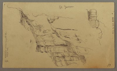 Desenho, Vista de Wady el-Arabah, 20 de fevereiro, possivelmente 1868 de Frederic Edwin Church