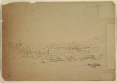 Desenho, Vista da ilha de Grand Manan, Canadá, para o mar, setembro de 1851 de Frederic Edwin Church