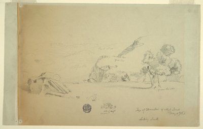 Desenho, Vista da colina a oeste de suk wadi, 4 de maio de 1868 de Frederic Edwin Church