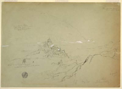 Desenho, Vista de Sien no Vale do Ródano, agosto de 1868 de Frederic Edwin Church