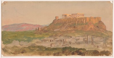 Desenho, Vista da Acrópole a partir do Sul, Atenas, abril de 1869 de Frederic Edwin Church