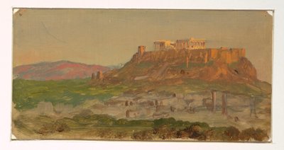 Desenho, Vista da Acrópole a partir do Sul, Atenas, abril de 1869 de Frederic Edwin Church