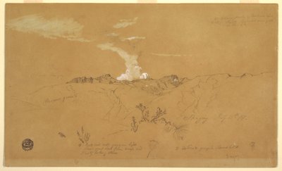 Desenho, Vulcão, Sangay, 11 de julho de 1857 de Frederic Edwin Church