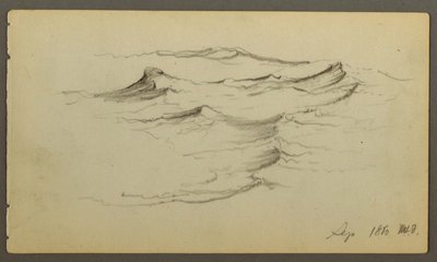 Desenho, Ondas, 1860 de Frederic Edwin Church
