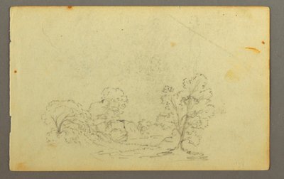 Desenho, Paisagem arborizada, possivelmente 1845 de Frederic Edwin Church