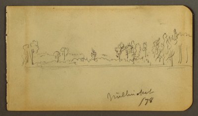 Desenho, Costa arborizada, 1878 de Frederic Edwin Church